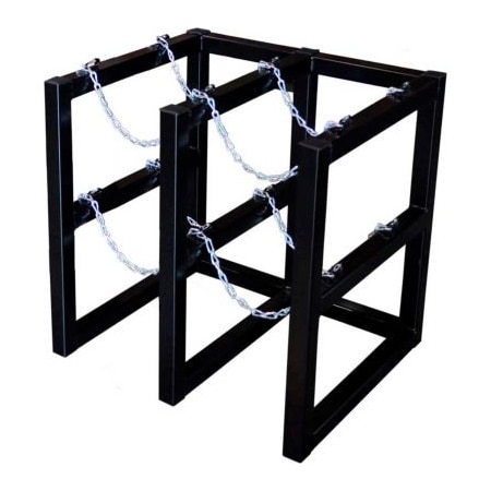 Justrite Cylinder Tube Rack, 2 Wide x 2 Deep, 30"W x 26"D x 30"H, 4 Cylinder Cap. 35106